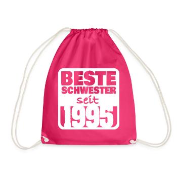 Siblings 1995 - Drawstring Bag - fuchsia - Front