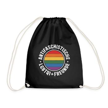 Antifascist Queer Friends - Against the Right - Drawstring Bag - black - Front
