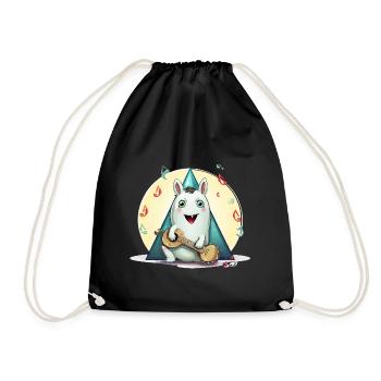 Un lapin de musique au camping - Sac de sport léger - noir - Devant