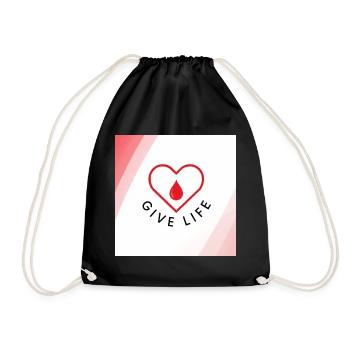 Give Life : Blood Donor Heart - Drawstring Bag - black - Front