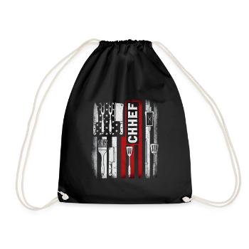 Chief American Flag - Drawstring Bag - black - Front