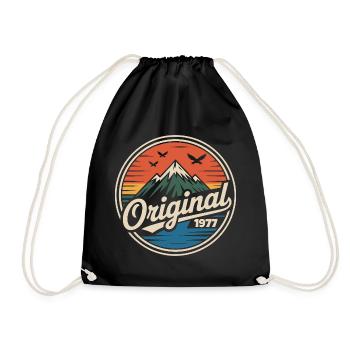 Original 1977 vintage retro 1977 anniversaire - Sac de sport léger - noir - Devant