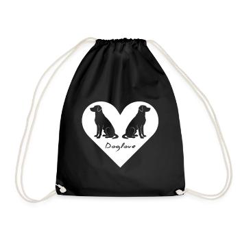 Doglove-Hundelogo Silhouetten - Turnbeutel - Schwarz - Vorne