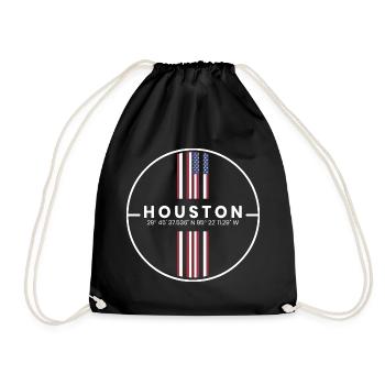 Houston Coordinates - Drawstring Bag - black - Front