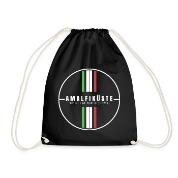 Amalfi Coast Coordinates - Drawstring Bag - black - Front