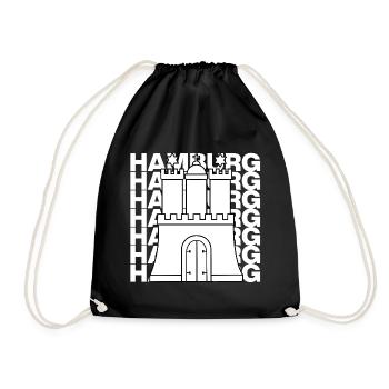 HAMBURG STADTTOR, HANSE, MOIN, HH - Turnbeutel - Schwarz - Vorne