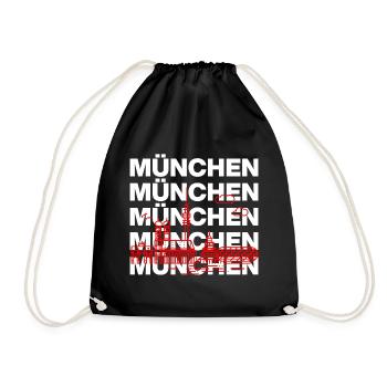 MÜNCHEN SKYLINE STACK – MIA SAN MUNICH - Turnbeutel - Schwarz - Vorne