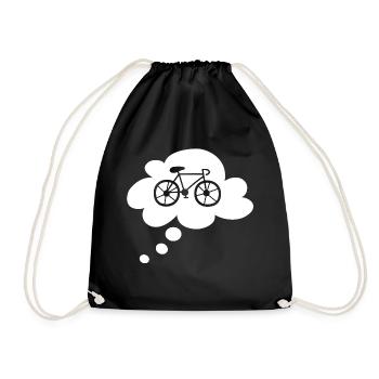 Road Bike Cloud Bike Sport Tour Hobby Bike Fan - Drawstring Bag - black - Front