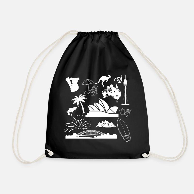 Sydney in symbols (white) - Turnbeutel - Schwarz