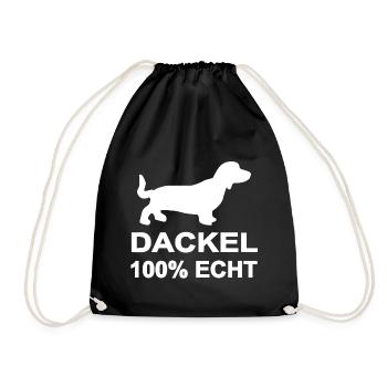 Dachshund - Drawstring Bag - black - Front