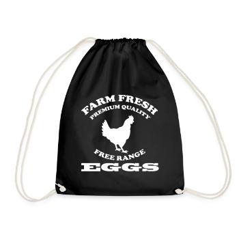 Eggs - Drawstring Bag - black - Front