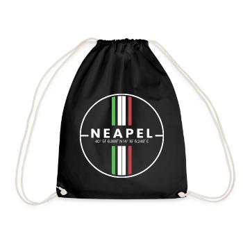 Naples Coordinates - Drawstring Bag - black - Front