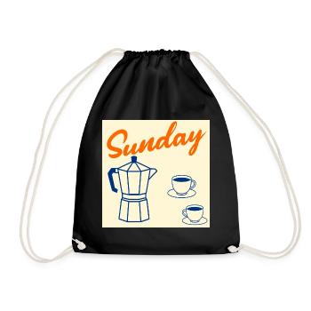 Sunday Coffee Couple - Drawstring Bag - black - Front