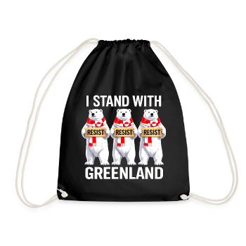 Greenland Polar Bear Trio - Drawstring Bag - black - Front