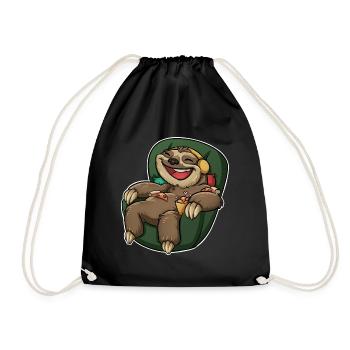 Sloth Pizza - Drawstring Bag - black - Front