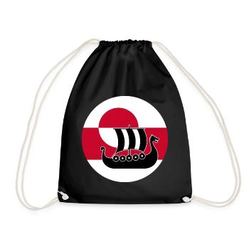 Conception de drakkar du drakkar du drapeau du Groenland - Sac de sport léger - noir - Devant