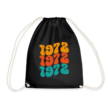 Vintage 1972 - Turnbeutel - Schwarz - Vorne