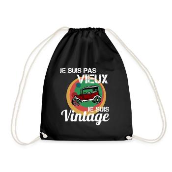 Je suis pas vieux Vintage automobile - Sac de sport léger - noir - Devant
