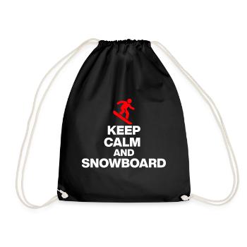 RESTE CALME ET FAIS DU SNOWBOARD ! PLAISIR SUR LES PISTES ET PLAISIR EN CABANE - Sac de sport léger - noir - Devant
