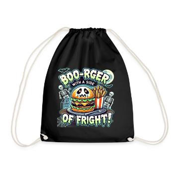 Boo-Rger With A Side Of Fright - Drawstring Bag - black - Front