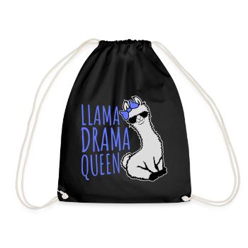 Llama Drama Queen Cool Sunglasses Sitting Funny - Drawstring Bag - black - Front