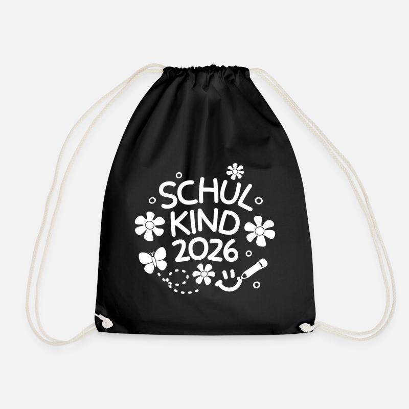 Schulkind 2026 Einschulung Schulanfang - Turnbeutel - Schwarz