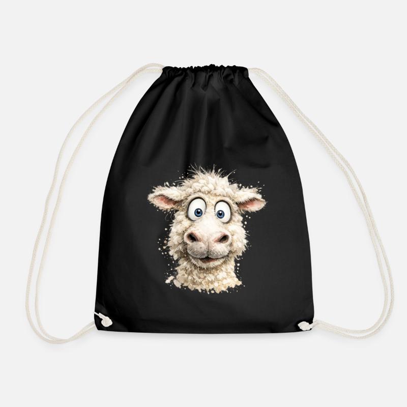 Lachendes Schaf Cartoon-Pop - Turnbeutel - Schwarz