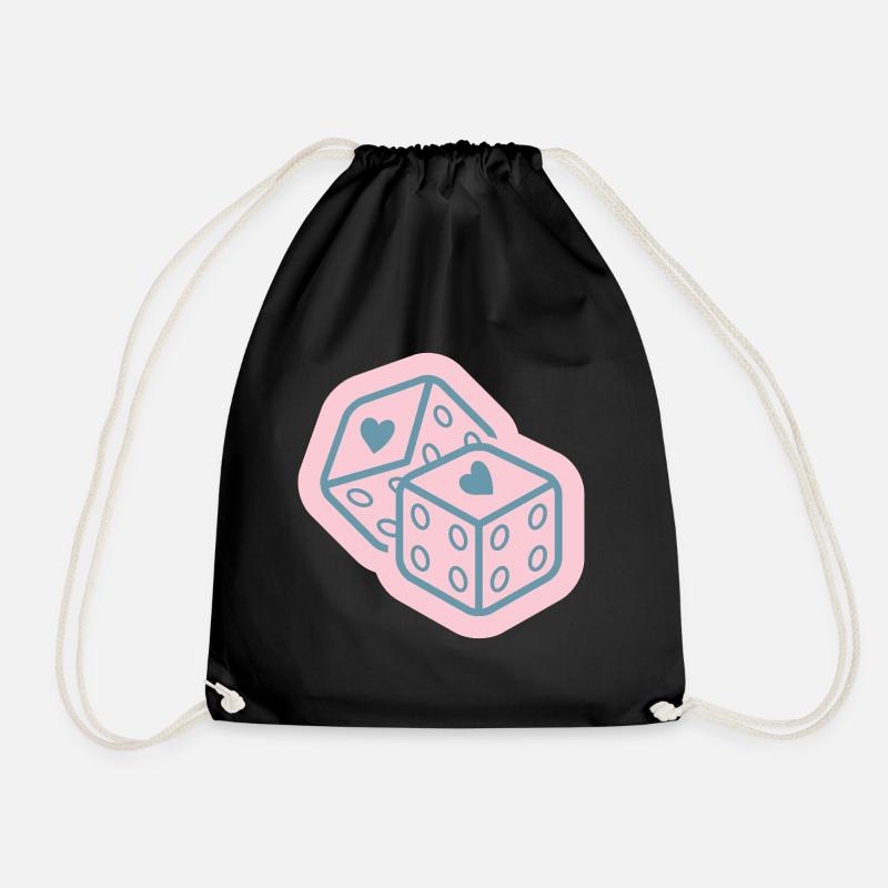 Heart-Dice-Design - Turnbeutel - Schwarz