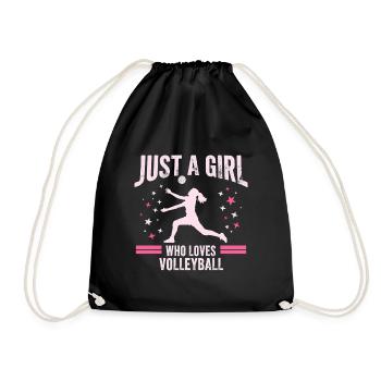 Citation d’une fille adore le volley-ball - Sac de sport léger - noir - Devant