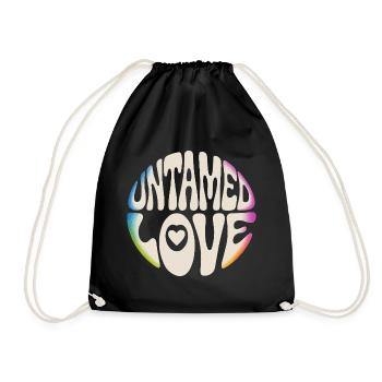Untamed Love Retro Lettering - Drawstring Bag - black - Front
