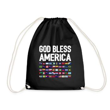 God Bless America Continent All Countries Heritage - Drawstring Bag - black - Front
