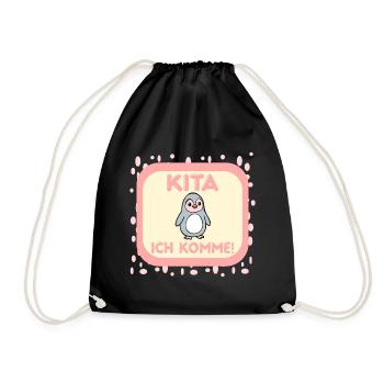 first day of daycare - Drawstring Bag - black - Front