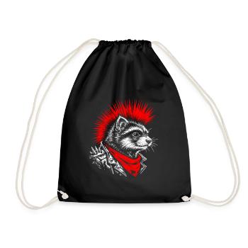 Punk Ferret – rebellischer Stil mit einer Kralle - Turnbeutel - Schwarz - Vorne