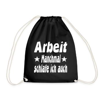 Work - Drawstring Bag - black - Front