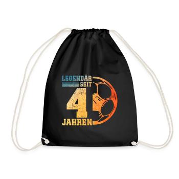 4th Birthday 4 Years Young Kids Soccer - Drawstring Bag - black - Front