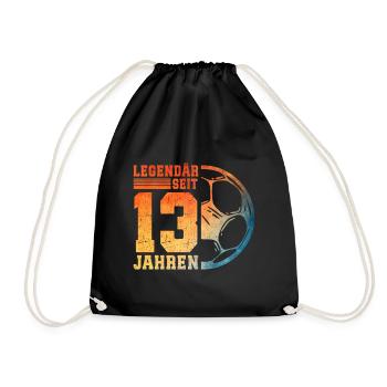 13e anniversaire Football 13 ans Garçon Adolescent - Sac de sport léger - noir - Devant