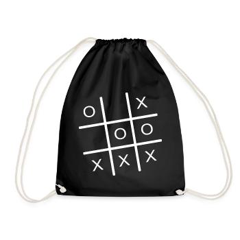 Tic Tac Toe Grid Game - Drawstring Bag - black - Front