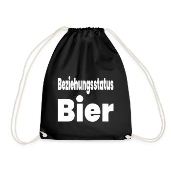 Bier - Turnbeutel - Schwarz - Vorne
