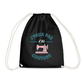J'peux pas j'ai couture - Sac de sport léger - noir - Devant