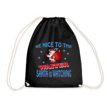 SANTA WAITER - Drawstring Bag - black - Front