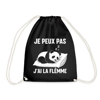 I Can't I'm Lazy - Drawstring Bag - black - Front