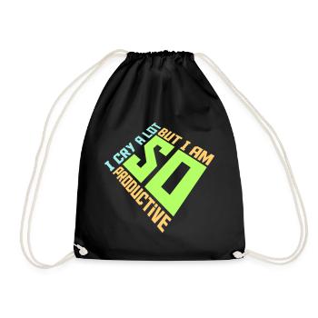 Je pleure beaucoup mais je suis tellement productif, émotions drôles - Sac de sport léger - noir - Devant