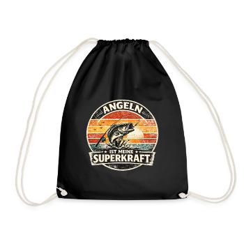 Fishing is my superpower - Drawstring Bag - black - Front
