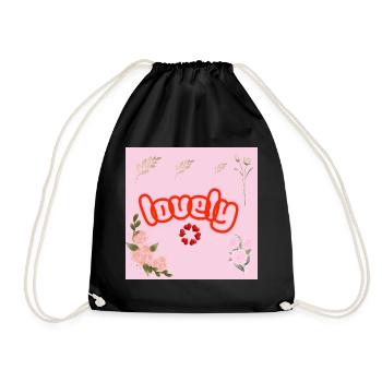 Lucky Neon Floral on Pink - Drawstring Bag - black - Front