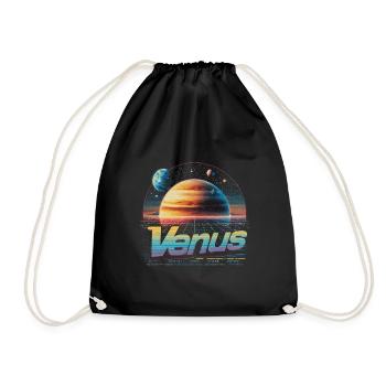 Kanus Neon Weltraum Retro - Turnbeutel - Schwarz - Vorne