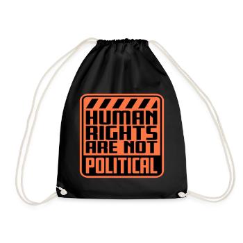 Human Rights Are Not Political Menschenrechte Logo - Drawstring Bag - black - Front