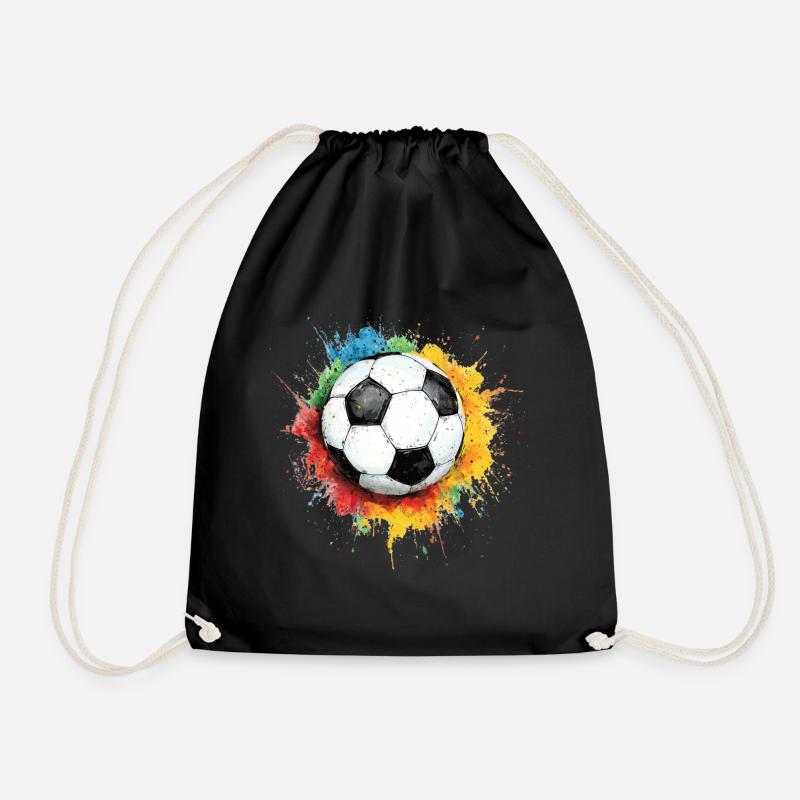 Fußball Ball Aquarell - Turnbeutel - Schwarz