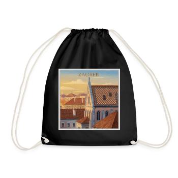 Zagreb Roofscape in the evening light - Drawstring Bag - black - Front