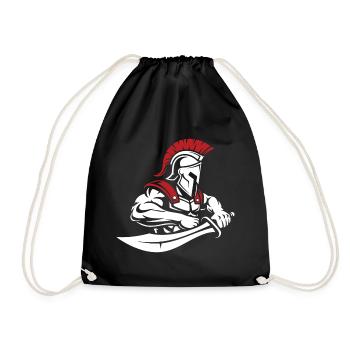 Spartan Warrior Sword Bust Spartan Mascot - Drawstring Bag - black - Front