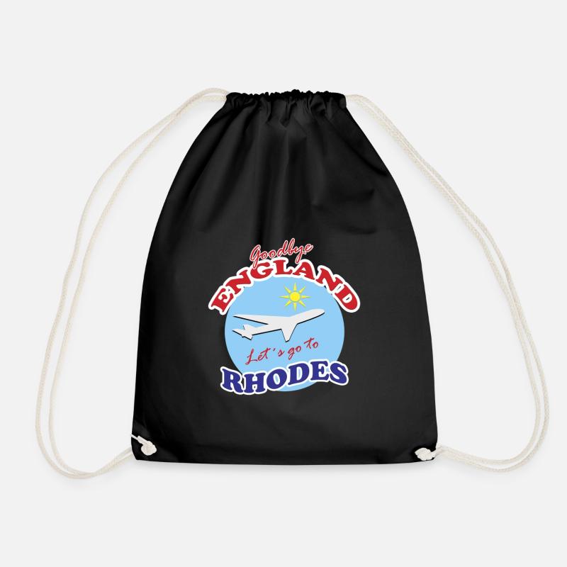 Goodbye England Let´s go to Rhodes - Drawstring Bag - black